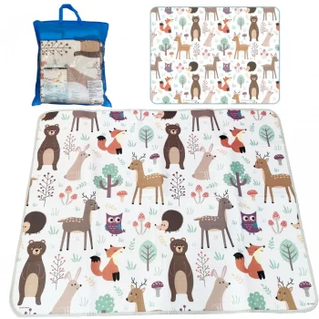Bērnu Spēļu Rotaļu Paklājiņš NICEkids, 150x180cm (Meža dzīvnieki) | Children's Thermal Foam Play Mat Carpet