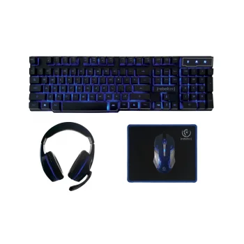 Rebeltec Sherman 4-in-1 spēļu komplekts (klaviatūra, pele, austiņas, paliktnis)