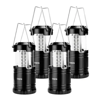 Kempinga laternas LEPRO 3300007-4, 4 gab., IPX4, melnas