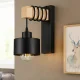 Koka sienas lampa E27 Loft stila, melna