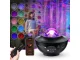 LED RGB zvaigžņu projektors un nakts lampa ar Bluetooth skaļruni un pulti, melns