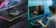 RGB spēļu peles paliktnis ar USB centrmezglu 800x300 mm, melns