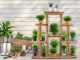 Koka puķu podu plaukts, statīvs, augu stends, 5 līmeņu | Wooden Flower Shelf Stand