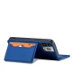 Atverams vāciņš Magnet Card Case priekš Samsung Galaxy S23 ar maka funkciju un statīvu, zils