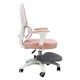 Ergonomisks bērnu rakstāmgalda krēsls ar kāju balstu, regulējams, rozā