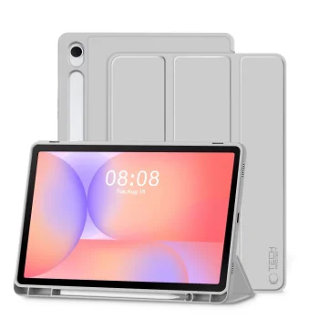 Tech-Protect SmartCase Pen planšetdatora vāciņš Samsung Galaxy Tab S9 / S9 FE / S10 FE / S10 Lite, pelēks