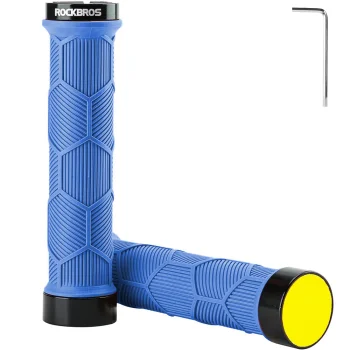 Rockbros 40720007003 velosipēda stūres rokturi ar atstarotāju, zili