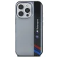 BMW Motosport IML Vertical Stripe vāciņš iPhone 16 Pro, pelēks