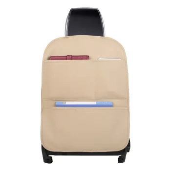 Automašīnas sēdekļa organizators no PU ādas, bēšs