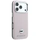 Karl Lagerfeld Grained Choupette Head Metal MagSafe vāciņš iPhone 17/18 Pro Max, rozā