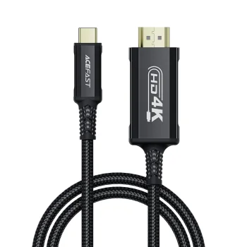 Acefast C1 USB‑C/HDMI video kabelis 4K 60Hz HDR 1,8 m – melns