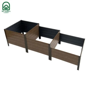 Paaugstinātā dārza dobe KLASIKA Woodlook pakāpienveida, 225x75 cm, brūna