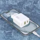 Dudao A27TCEU PD 30W GaN USB-A USB-C sienas lādētājs ar USB-C kabeli – balts