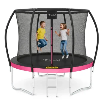 Dārza batuts bērniem 4FIZJO PRO 252 cm 8FT, rozā un melns