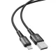 Acefast C1-02 USB uz Lightning kabelis, 2.4A, 1.2m, melns