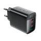 Tīkla lādētājs Acefast A108 GaN 67W 2x USB-C 1x USB-A, melns