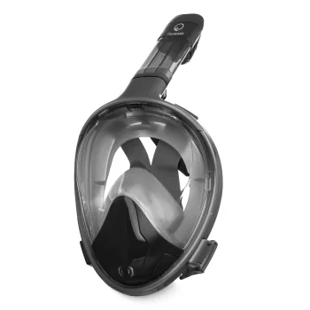 4Fizjo pilnas sejas snorkelēšanas maska TSUNAMI L/XL, melna