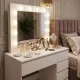 ModernHome kosmētikas galdiņš ar LED spoguli, 5 atvilktnēm un tabureti