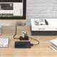 USB centrmezgls ORICO W5P-U3-030 ar 4 USB 3.0 pieslēgvietām, 30 cm kabelis, melns