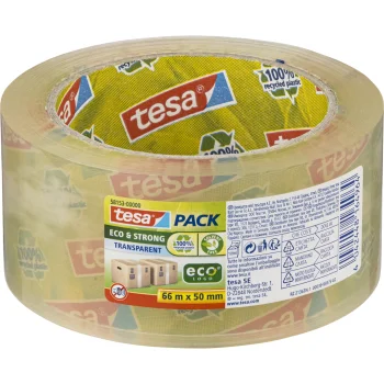 Tesa Tesapack Eco & Strong iepakošanas līmlente 66 m x 50 mm, caurspīdīga (58153)