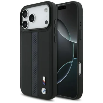BMW M Perforated Stripe Logo MagSafe vāciņš iPhone 17 Pro Max, zils