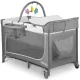 Ricokids RK-241 Ceļojumu gultiņa ar matraci un somu, 125x65x78 cm, pelēka