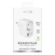 Tīkla lādētājs Puro 30W Power Delivery ar Schuko ligzdu, 2x USB-C, 1x USB-A, balts