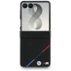 BMW M Leather Perforated Tricolor MagSafe vāciņš Samsung Galaxy Z Flip 8, melns