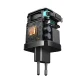Joyroom JR-TCL02 65W GaN USB-A un USB-C lādētājs ar iebūvētu kabeli - melns