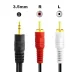 3.5mm Jack uz 2x RCA Audio Kabelis 1.5m Melns