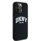 DKNY iPhone 14 Pro Max vāciņš Liquid Silicone White Printed Logo MagSafe, melns