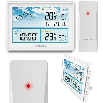 Baldr BD-909 bezvadu meteoroloģiskā stacija, balta