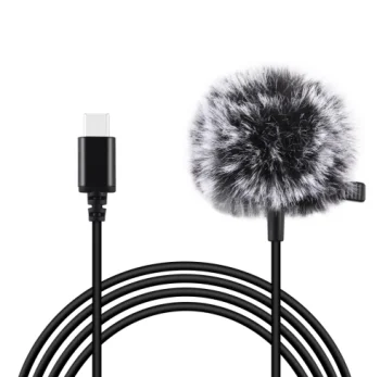 Puluz PU425 piespraužams mikrofons ar klipsi USB-C 1.5m