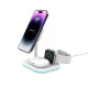 Tech-Protect QI15W-A27 3-in-1 bezvadu lādētājs ar MagSafe statīvu, balts