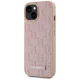 Karl Lagerfeld Leather Monogram Metal Logo MagSafe vāciņš iPhone 15, Rozā