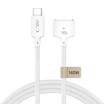 Tech-Protect MMC01 Ultraboost USB-C uz MagSafe 3 kabelis 140W 300 cm MacBook datoriem, balts