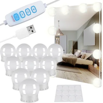 Izoxis LED spuldzes spogulim / grima galdam, 10 gab., USB