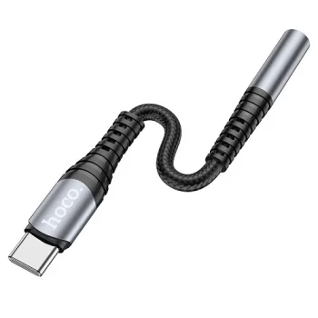 Audio pāreja HOCO LS33 USB Type-C uz 3.5mm AUX, melna