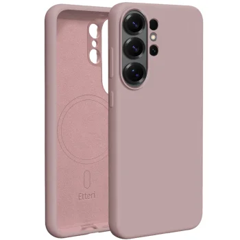 Vāciņš Etteri Silicone Mag priekš Samsung Galaxy S26 Ultra, gaiši rozā