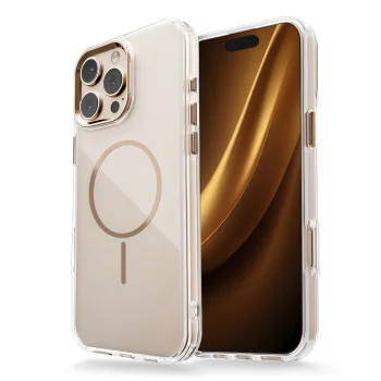 Vāciņš Clear Thin Mag priekš iPhone 17 Air 6.6", zelta