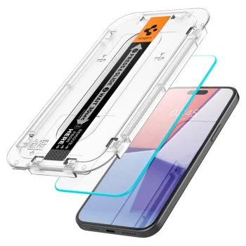 Spigen iPhone 15 Plus / 16 Plus aizsargstikls Glas.tR EZ Fit, 2 gab.