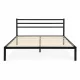 ModernHome metāla gultas rāmis ar līstēm 135x190 cm, melns