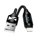 Wozinsky WUALC2 USB-A uz Lightning kabelis ar LED displeju, 2.4A, 2m, Melns