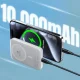 Wozinsky WRW349YWS 10000 mAh magnētiskais ārējais akumulators, balts