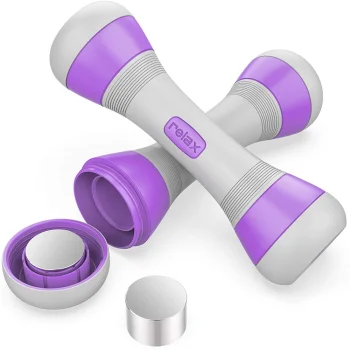 Regulējamā Svara Hanteles Fitnesam Aerobikai Sporta Spēka Treniņiem 3-in-1 (1/1,5/2 kg), Violets | Adjustable...