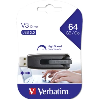 USB zibatmiņa Verbatim Store 'n' Go V3 64GB USB 3.0 pelēka (49174)