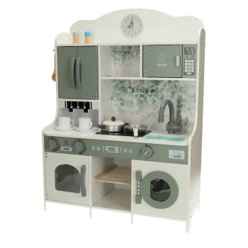 Bērnu Virtuve Rotaļu Koka MDF Virtuves Iekārtas Komplekts ar Kafijas Automātu LULILO Saliko, 85cm | Kids Toy Wooden...