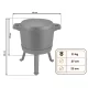 Berdsen Bd-480 emaljēts čuguna katls ar kājām un grila pannu, 8L