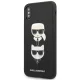 Karl Lagerfeld Saffiano Karl&Choupette Head vāciņš iPhone XS Max - melns