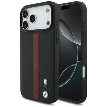 BMW M Perforated Stripe Logo MagSafe vāciņš iPhone 17 Pro Max, sarkans